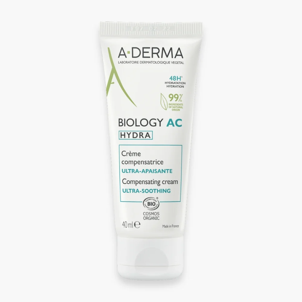 a-derma-biology-ac-hydra-creme-compensatrice-ultra-apaisante-40ml.jpg Tube blanc A-Derma Biology AC Hydra crème compensatrice 40 ml