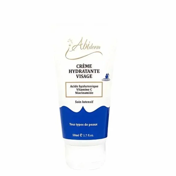 Tube blanc et bleu Abiderm crème hydratante visage 50 ml