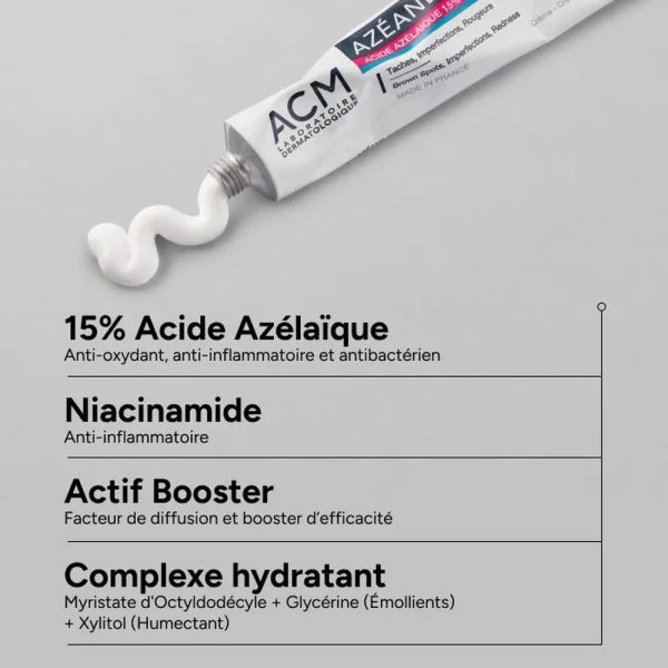 ACM Azéane Crème Acide Azélaïque 15% Taches, Imperfections & Rougeurs 30ml – photo 2