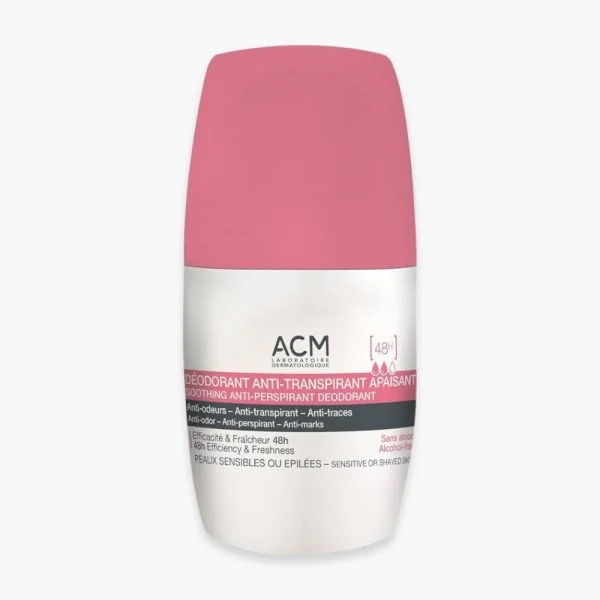 Roll-on ACM déodorant anti-transpirant apaisant 48h peaux sensibles 50 ml