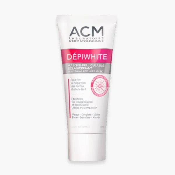 Tube ACM Dépiwhite masque pelliculable éclaircissant 40 ml, pastille Performance Éclat