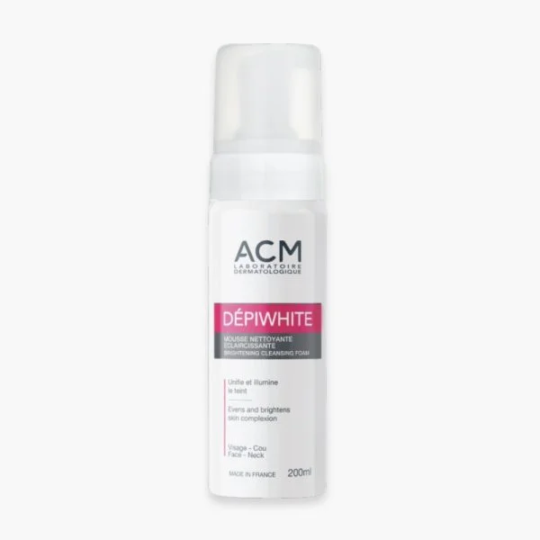 Flacon pompe moussant ACM Dépiwhite mousse nettoyante éclaircissante 200 ml