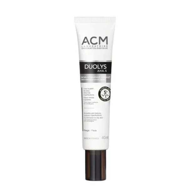 Tube blanc et noir ACM Duolys AHA.5 soin hydratant lissant 40 ml
