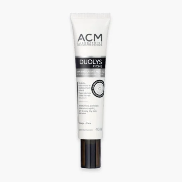 Tube blanc ACM Duolys Riche soin hydratant anti-âge visage 40 ml