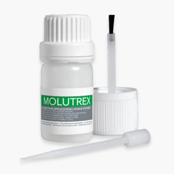 Flacon blanc Molutrex ACM 3 mL avec pinceau applicateur et pipette