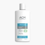 Flacon blanc et bleu ACM Sédacalm shampooing apaisant 200 ml cuir chevelu sensible