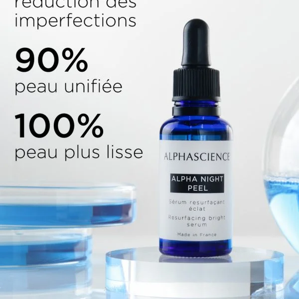 Alphascience Alpha Night Peel Sérum Restructurant Éclat 30ml – photo 2