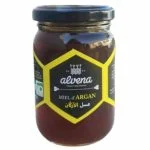 Pot verre miel d'argan alvena étiquette jaune couvercle bleu