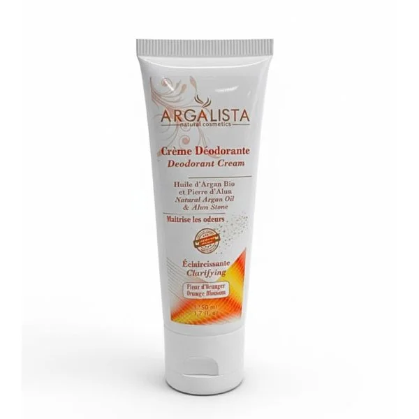 Tube blanc de crème déodorante Argalista fleur d'oranger 50 ml
