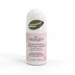 Flacon roll-on blanc Argalista déodorant naturel éclaircissant, étiquette rose