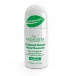 Flacon roll-on blanc Argalista déodorant naturel gardénia, inscriptions vertes