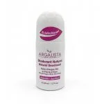 Flacon roll-on blanc Argalista déodorant naturel jasmin, inscriptions magenta