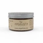 Pot Argalista de gommage corporel au café, texture brune granuleuse visible