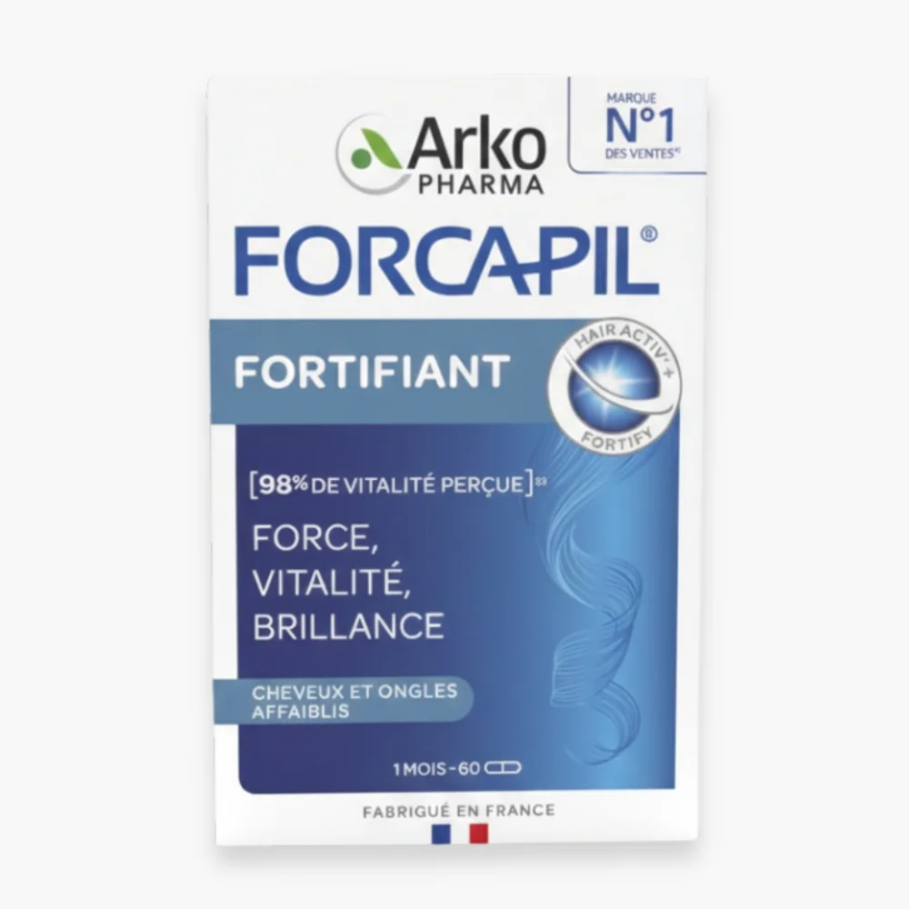 arkopharma-forcapil-fortifiant-cheveux-ongles-force-vitalite-brillance-60-gelules.jpg Boîte bleue Arkopharma Forcapil Fortifiant cheveux et ongles, 60 gélules