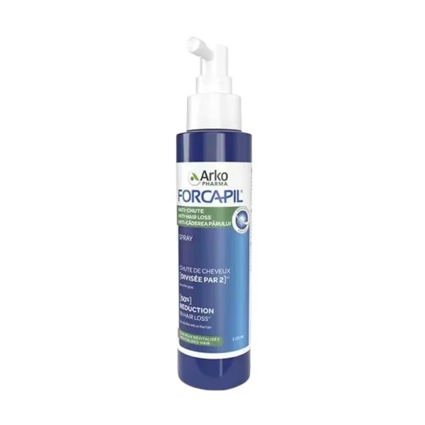 Flacon spray bleu Arkopharma Forcapil anti-chute 125 ml, cheveux dévitalisés
