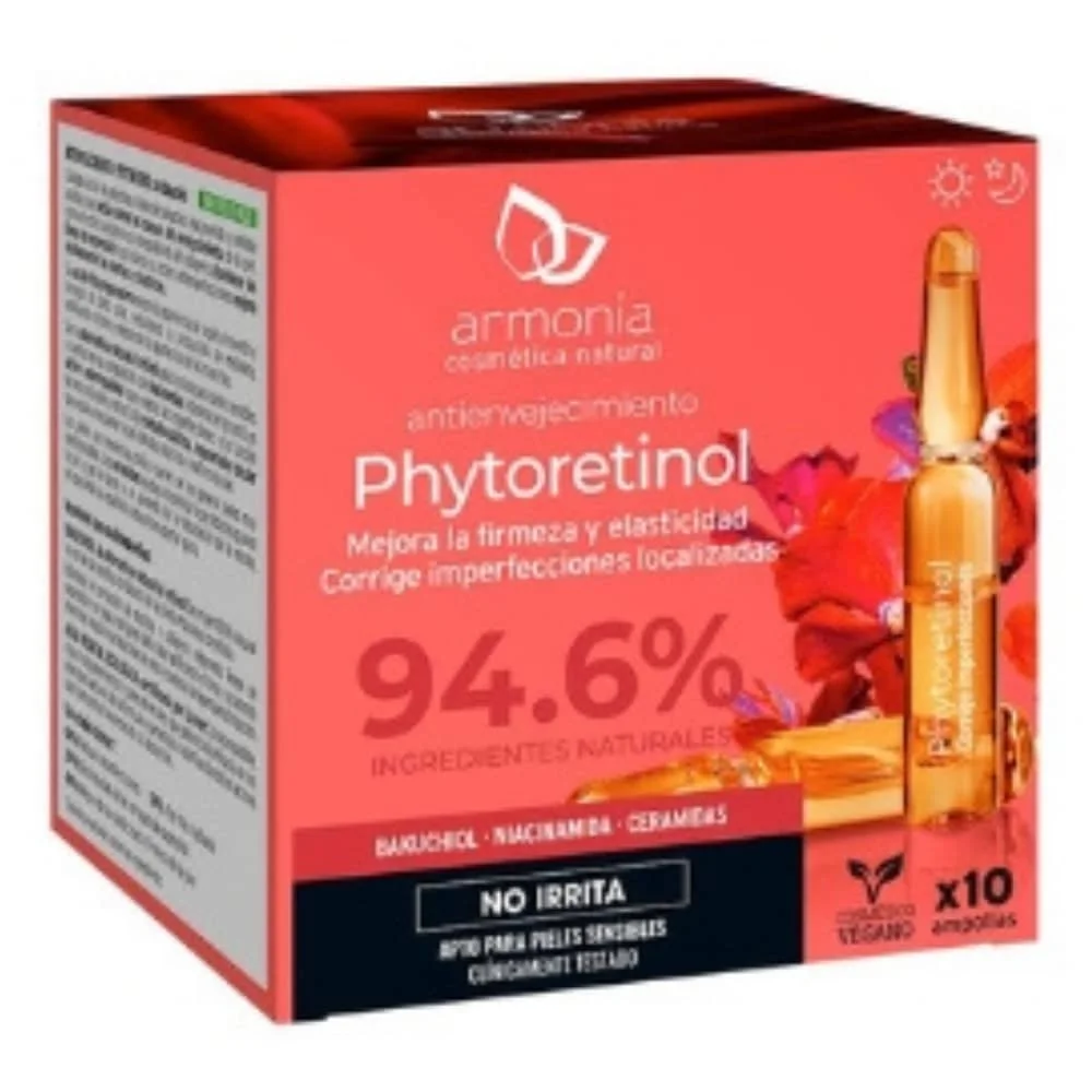 armonia-anti-vieillissement-phytoretinol-fermete-et-elasticite-ampoules-10x2ml.jpg Étui rouge Armonia Phytorétinol et ampoule dorée, dix ampoules de 2 ml