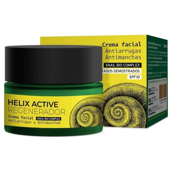 Pot vert et étui jaune Armonia Helix Active crème visage anti-rides anti-taches