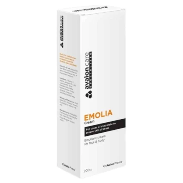 Étui blanc et orange Avalon Care Emolia crème émolliente 200 g