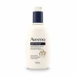 Flacon pompe beige Aveeno Skin Relief lotion hydratante corps 300 ml