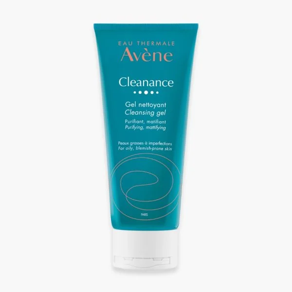 Tube bleu turquoise Avène Cleanance gel nettoyant purifiant 200 ml