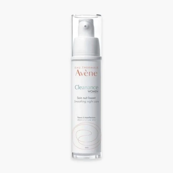Flacon pompe blanc Avène Cleanance Women soin nuit lissant 30 ml