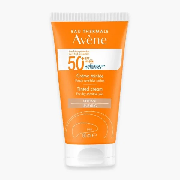 Tube orange Avène crème solaire teintée unifiante SPF50+ 50 ml