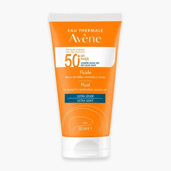 Tube orange Avène solaire fluide ultra-léger SPF50+ 50 ml