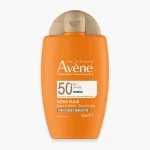 Flacon orange à bouchon beige Avène Ultra Fluid perfecteur SPF50+ 50 ml