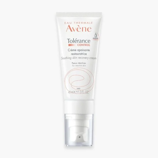 Tube blanc à pompe Avène Tolérance Control crème apaisante 40 ml
