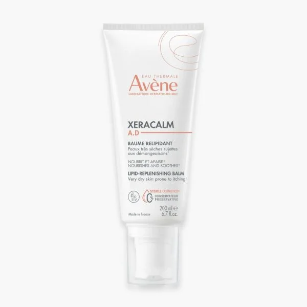 Tube blanc à pompe Avène XeraCalm A.D baume relipidant 200 ml