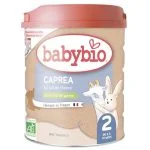 Boîte Babybio Caprea 2 lait de chèvre bio couvercle rouge