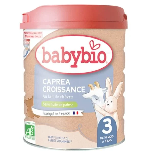 Babybio Caprea 3 Au Lait De Chèvre Sans Huile De Palme 10mois À 3ans Bio 800g