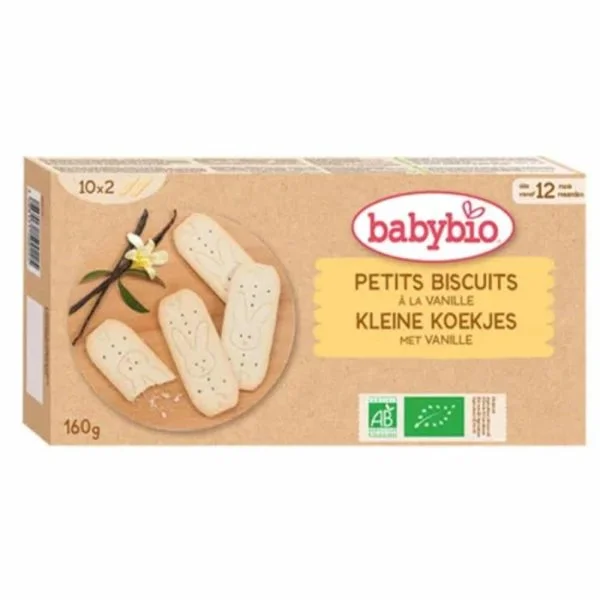 Étui carton Babybio petits biscuits à la vanille bio 160 g