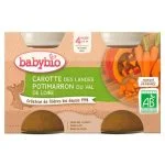 Lot de deux pots Babybio purée carotte et potimarron bio