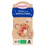 Pack de deux bols Babybio pâtes à la napolitaine, décor nuit bleu, certifié AB