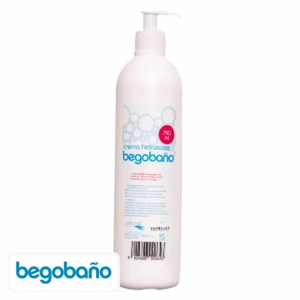 Flacon pompe blanc Begobaño crema hidratante 750 ml étiquette bleue