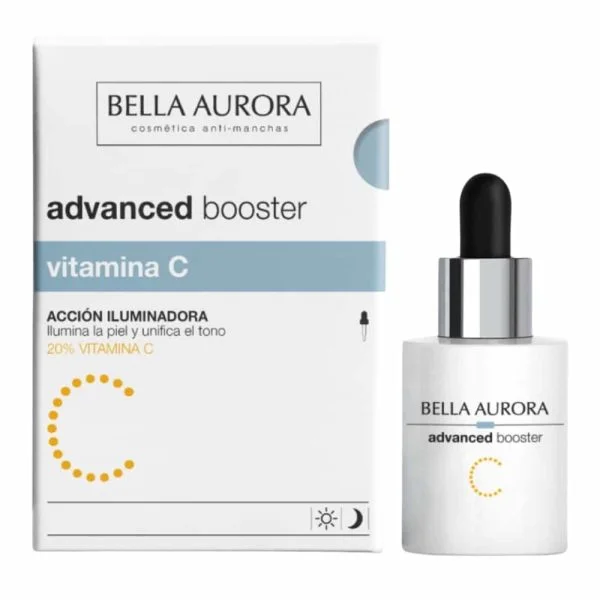 Étui et flacon compte-gouttes Bella Aurora advanced booster vitamine C