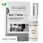 Coffret et flacon pompe Bella Aurora Bio10 Forte L-tigo dépigmentant