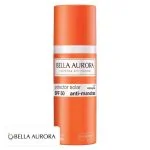 Flacon orange Bella Aurora protecteur solaire SPF50 anti-taches peau mixte à grasse