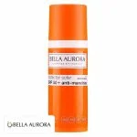 Flacon orange écran solaire Bella Aurora SPF50, peau normale à sèche
