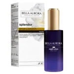 Flacon compte-gouttes violet et doré Splendor Night Elixir Bella Aurora avec boîte