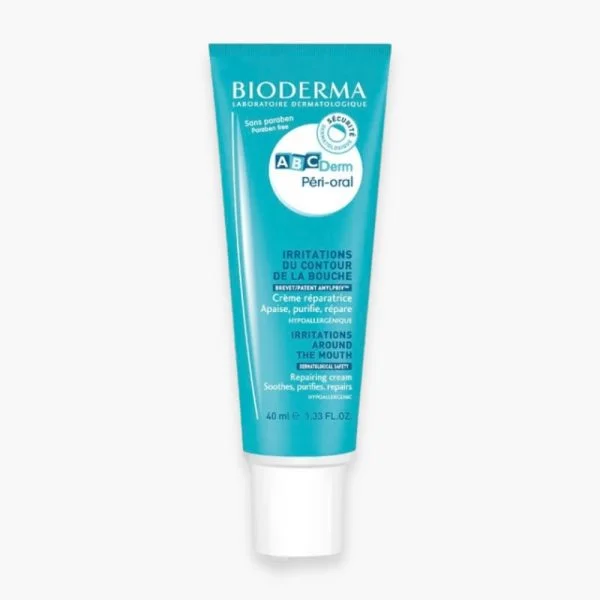 Tube bleu Bioderma ABCDerm Péri-oral crème réparatrice contour bouche 40 ml