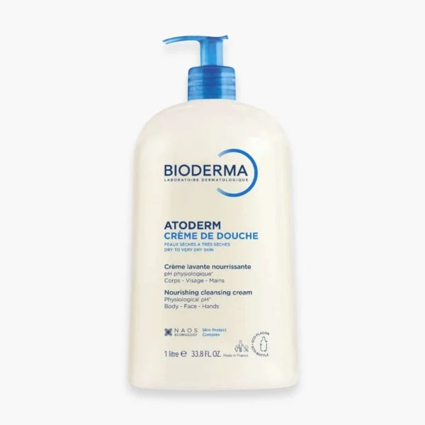 Grand flacon pompe beige Bioderma Atoderm Crème de douche 1 litre