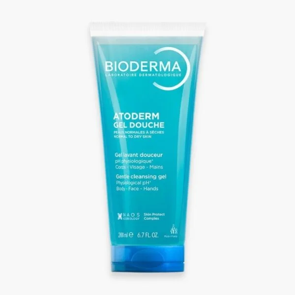Tube bleu Bioderma Atoderm Gel douche gel lavant douceur 200 ml