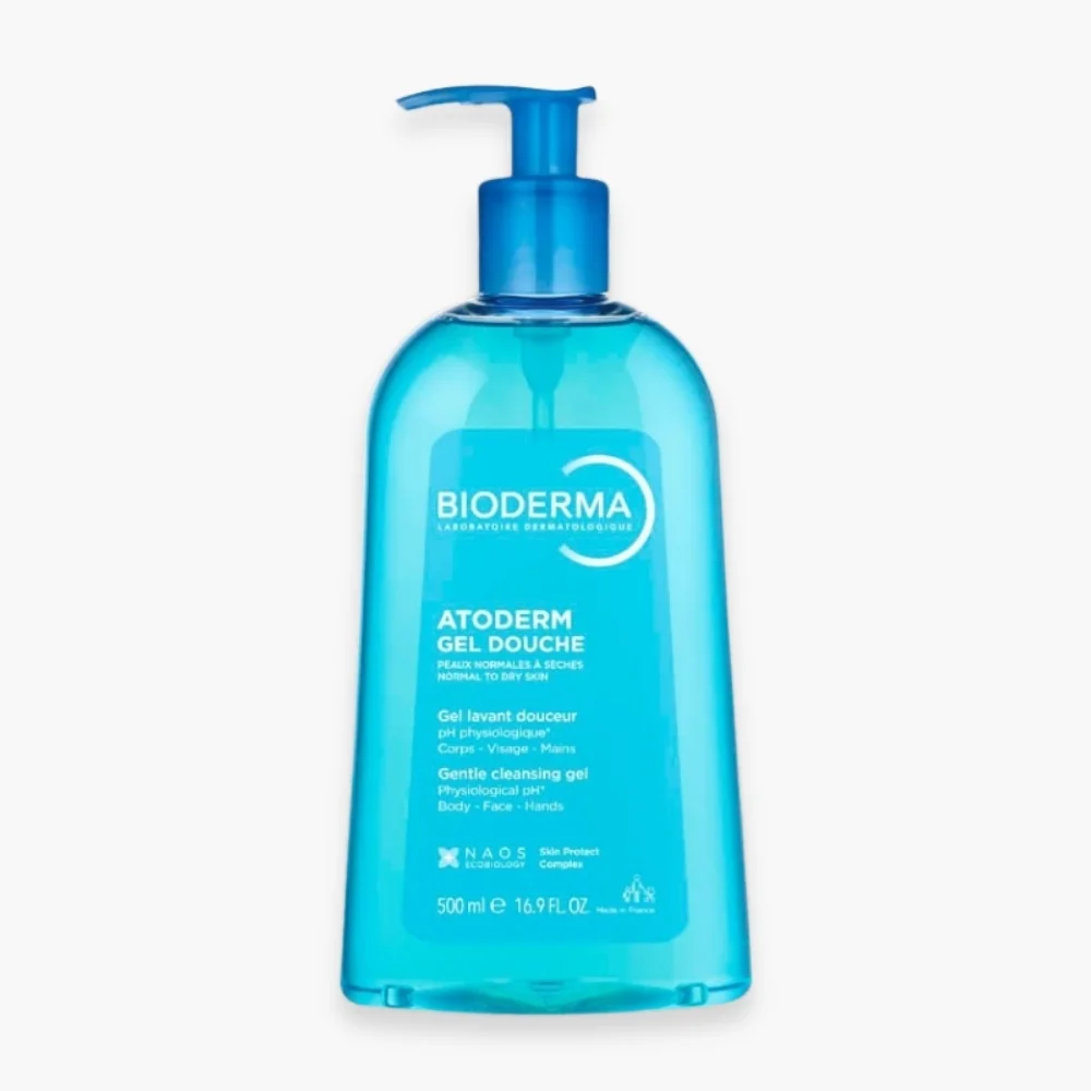 bioderma-atoderm-gel-douche-lavant-douceur-500ml.jpg Flacon pompe bleu transparent Bioderma Atoderm Gel douche 500 ml