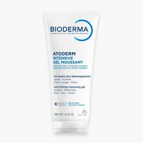Tube blanc Bioderma Atoderm Intensive Gel Moussant lavant 200 ml