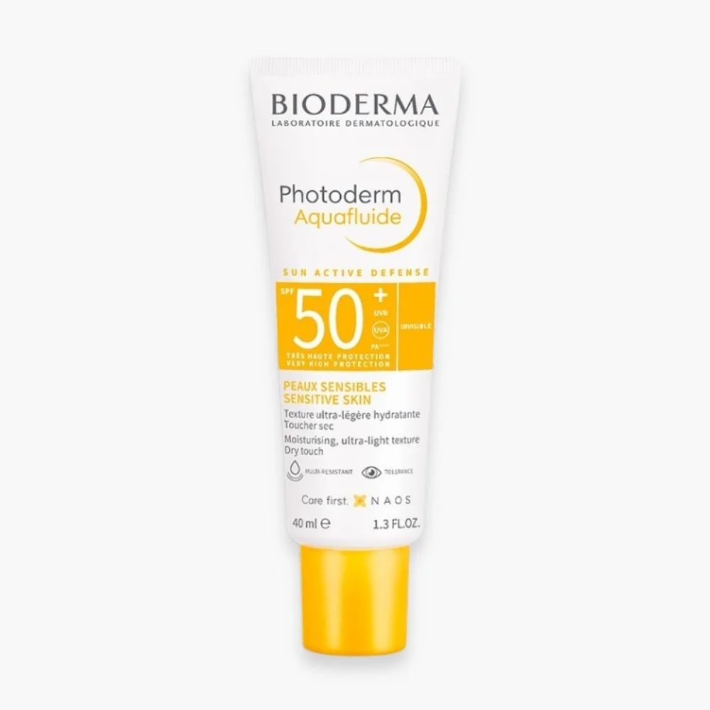 bioderma-photoderm-aquafluide-invisible-spf50-40ml.jpg Tube blanc et jaune Bioderma Photoderm Aquafluide SPF50+ 40ml