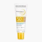 Tube blanc Bioderma Photoderm Crème SPF50+ teinte claire, 40 ml