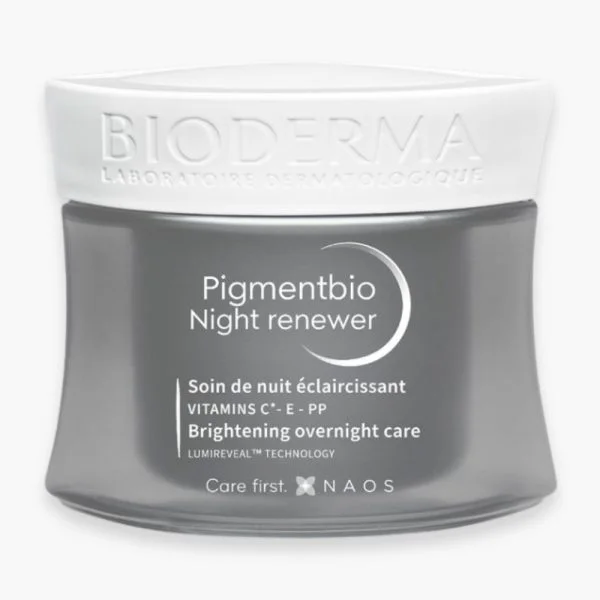 Pot gris Bioderma Pigmentbio Night Renewer, soin de nuit éclaircissant 50 ml