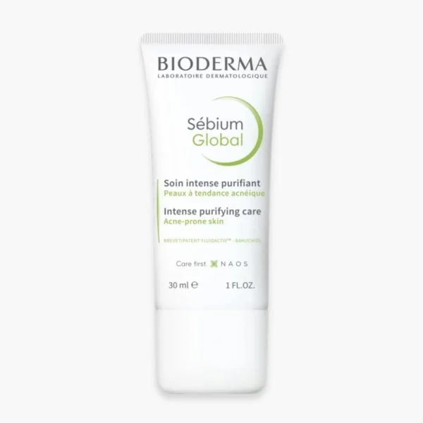 Tube blanc Bioderma Sébium Global soin intense purifiant 30 ml